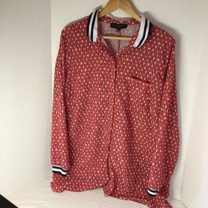 Eloquii red cat/dog print tunic